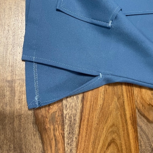 Mens 1970s Vintage Groovy Hippie Dagger Collar Shirt/Jacket Button Down Blue XL - Picture 4 of 15